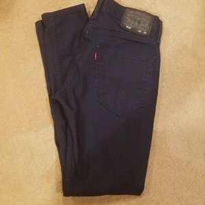 Men's levi straight leg dark navy blue jeans
